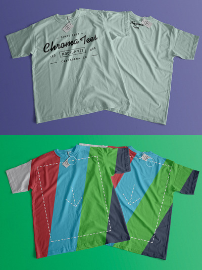 T恤设计样机 T-Shirt With Back Mockup 02