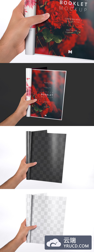 手持画册单页模型 Letter Booklet Single Page Mockup