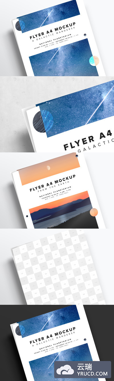 传单海报样机素材 Flyer Close-Up Mockup