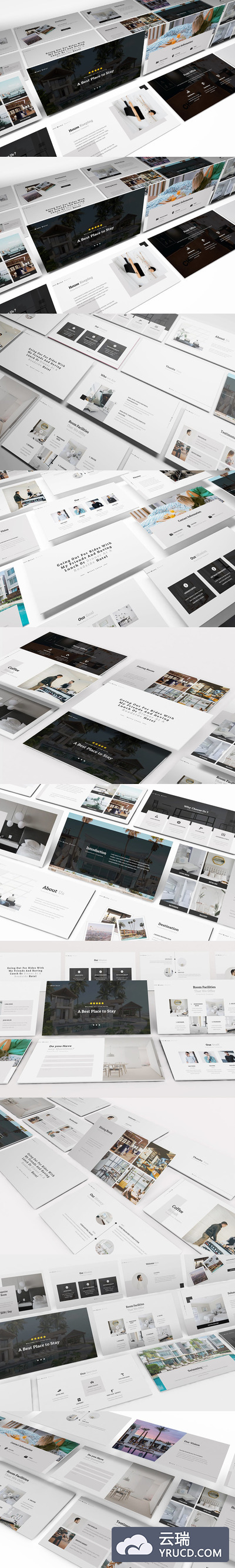 酒店设计展示的ppt简洁模板下载 [PPTX]