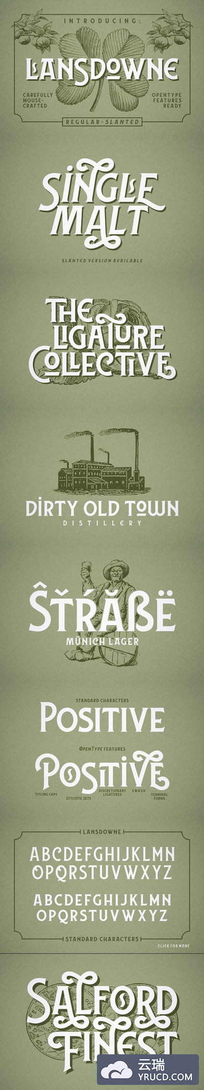 Fonts | 复古经典锐利强劲干净触感精雕细琢完美衬线英文字体