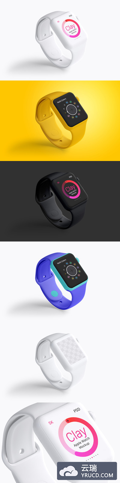 智能手表样机素材 Clay Apple Watch Mockup 01