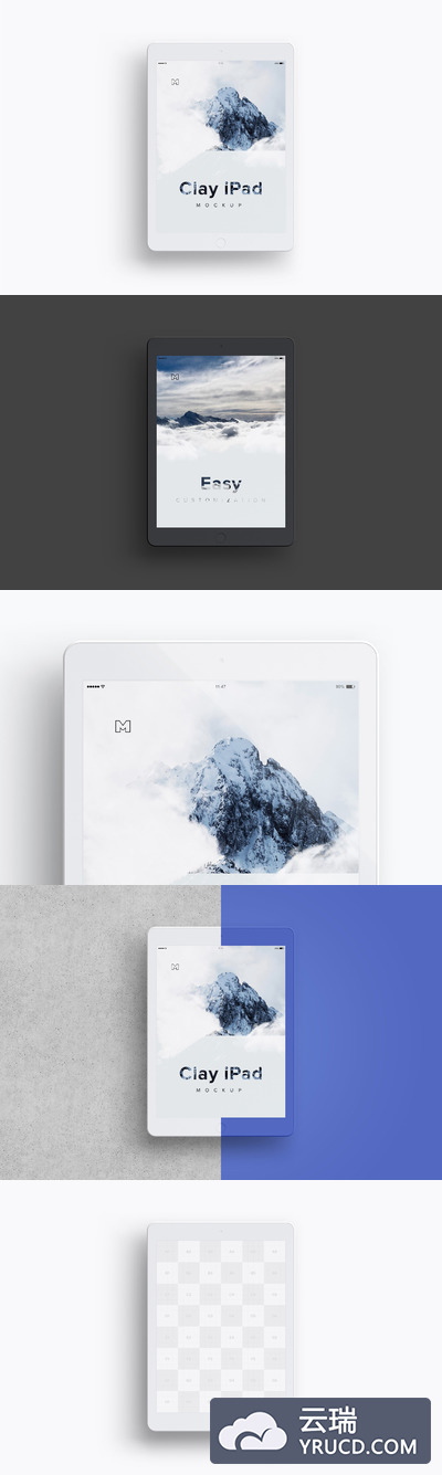 ipad平板样机素材 Clay iPad 9.7 Mockup 03
