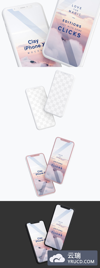 手机样机素材 Clay iPhone X Mockup 05
