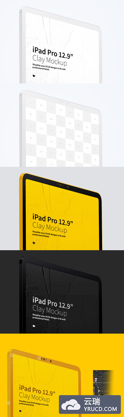 ipad样机素材 Clay iPad Pro 12.9” Mockup, Close Up
