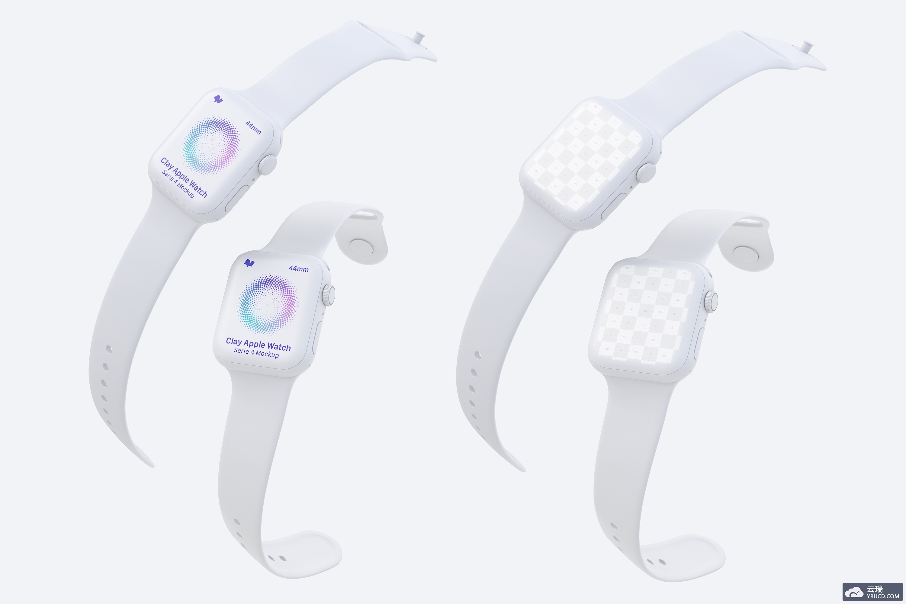 手表样机素材 Clay Apple Watch Series 4 (44mm) Mockup 04