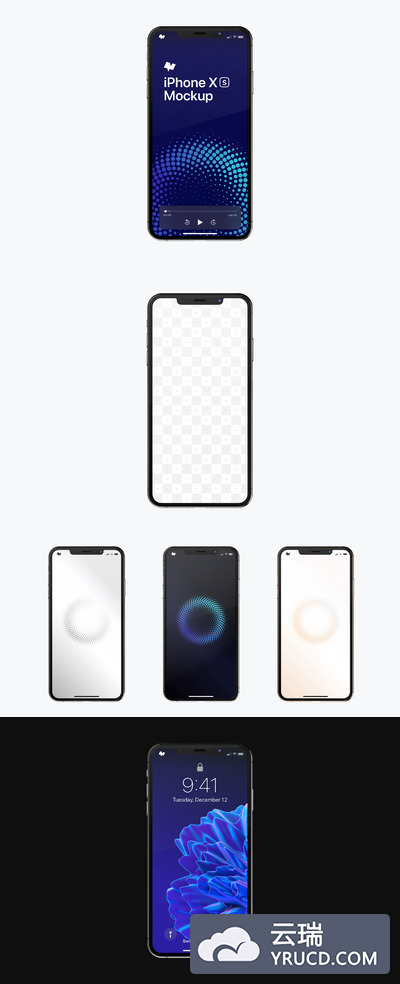 iPhone样机模型 iPhone XS Max Mockup, Front View