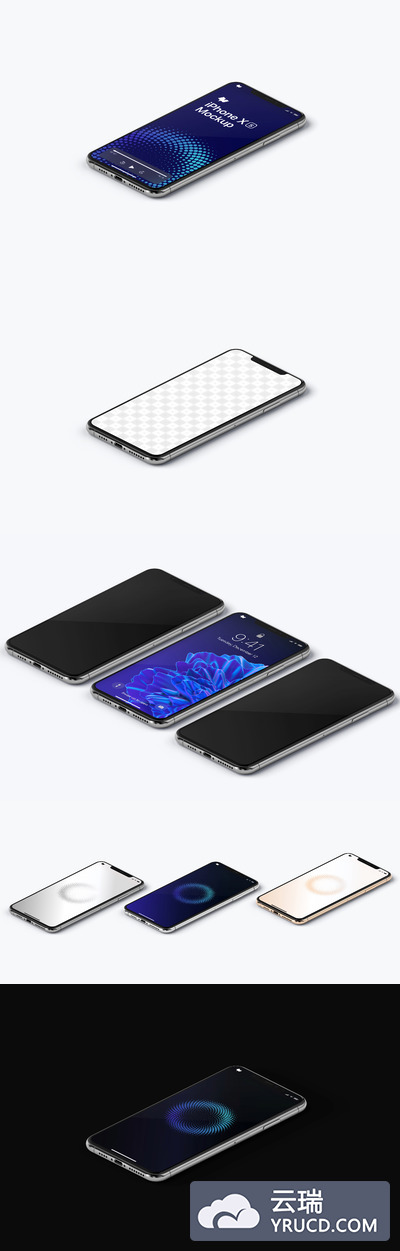 iPhone XS Max手机样机模型 iPhone XS Max Mockup, Isometric Right View