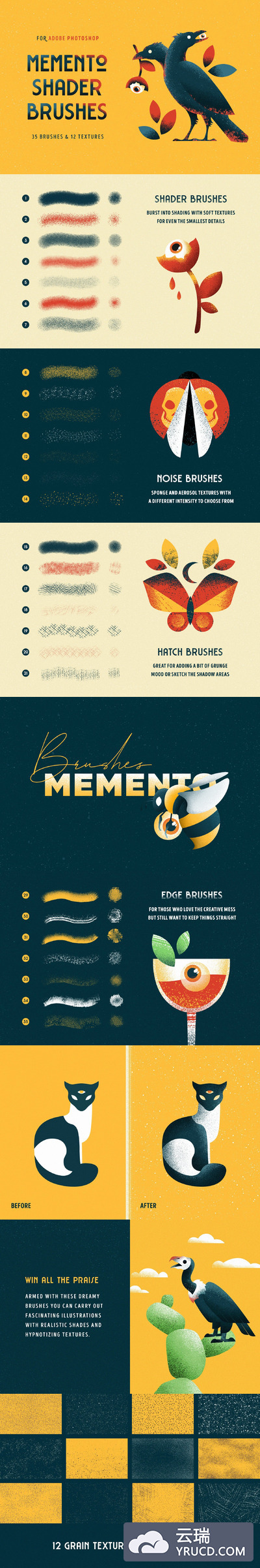 Photoshop超自然肌理效果笔刷下载[abr]