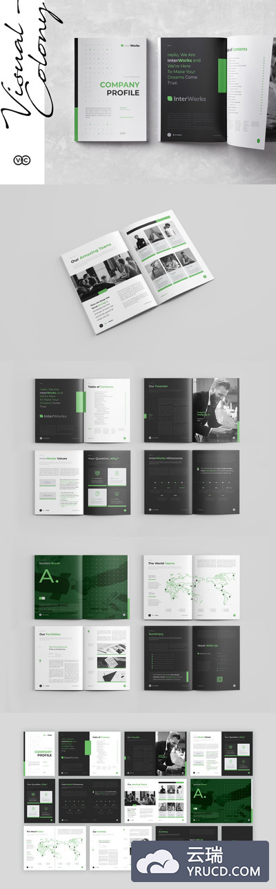 时尚高端专业的高品质商业商务企业画册公司宣传册房地产楼书杂志设计模板