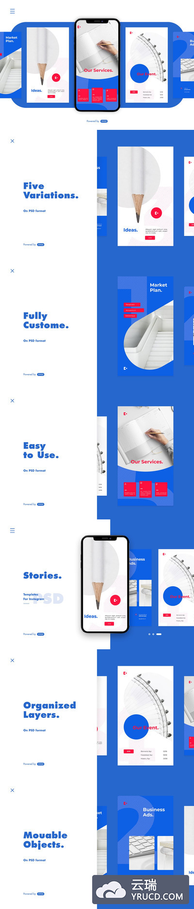 时尚高端简约流行风格的Instagram社交媒体banner海报着陆页设计模板