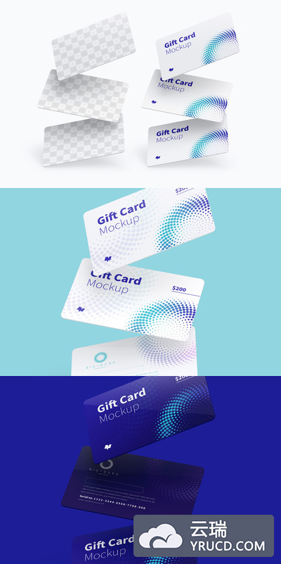 礼品卡名片样机素材 Gift Card Mockup 02