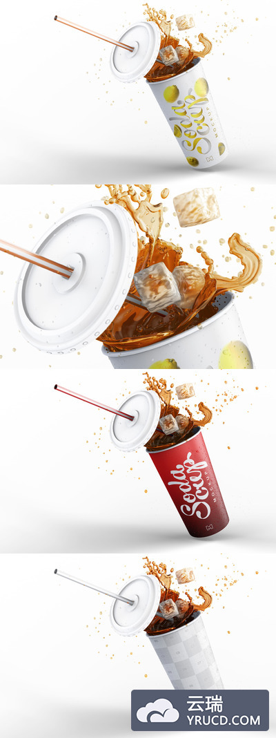 苏打水饮料杯样机 Soda Cup Mockup 01