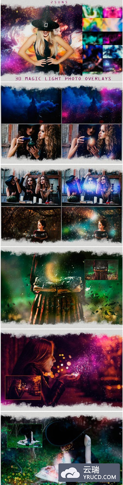 30款万圣节魔术照片叠层背景套装