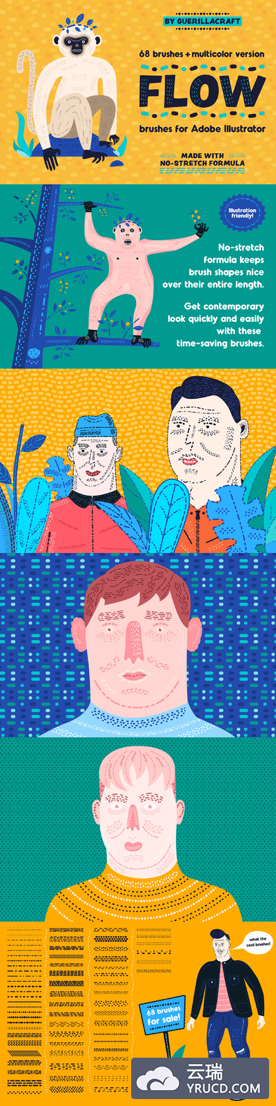 ps水笔刷下载 Flow Brushes