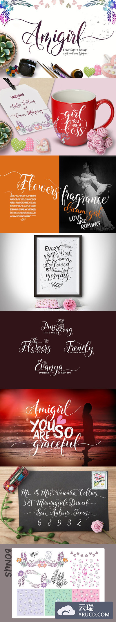 手写脚本字体 Amigirl Script