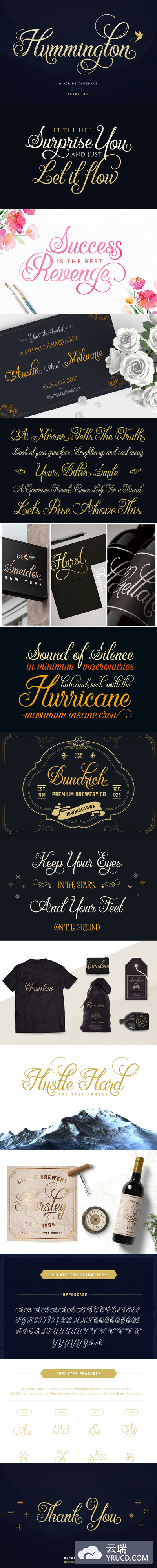 手写签名字体 Hummington