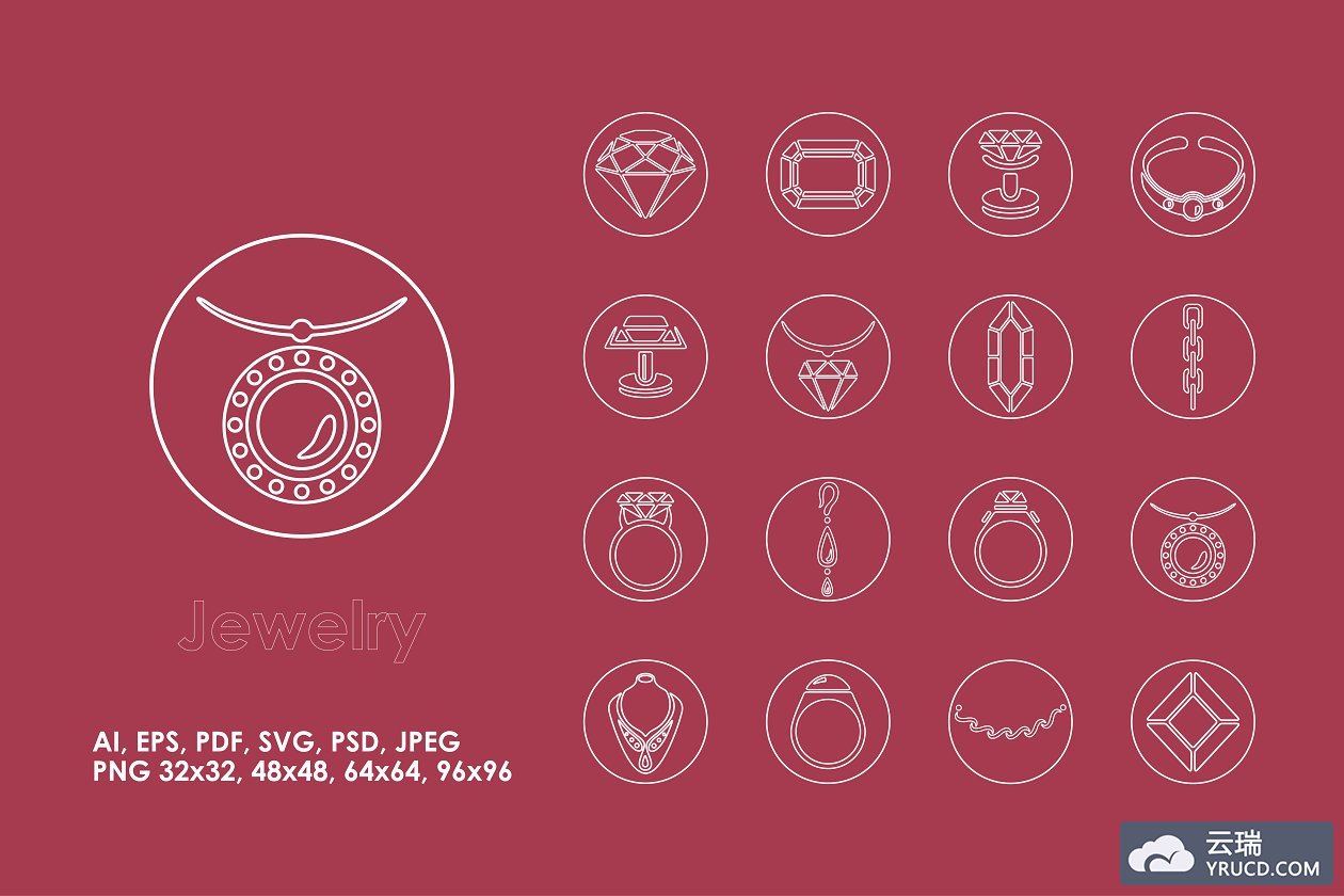 珠宝图标素材 16 jewelry icons