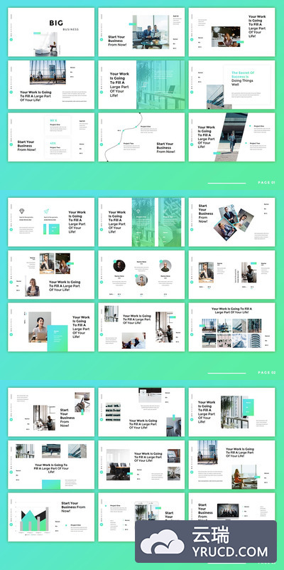 绿色系商业计划书PPT模板[PPTX]