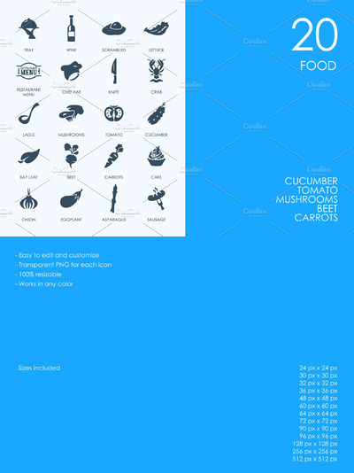 美食矢量图标 Food icons