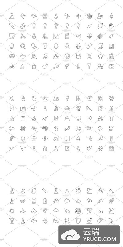 科学手绘涂鸦图标 160 Science Hand Drawn Doodle Icons