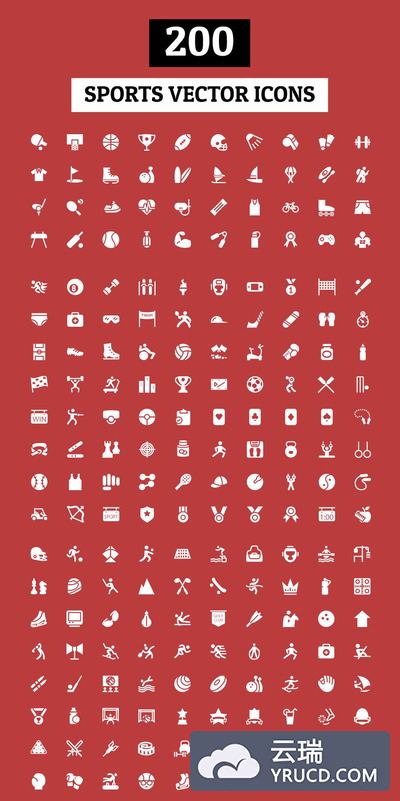运动图标素材 200 Sports Vector Icons
