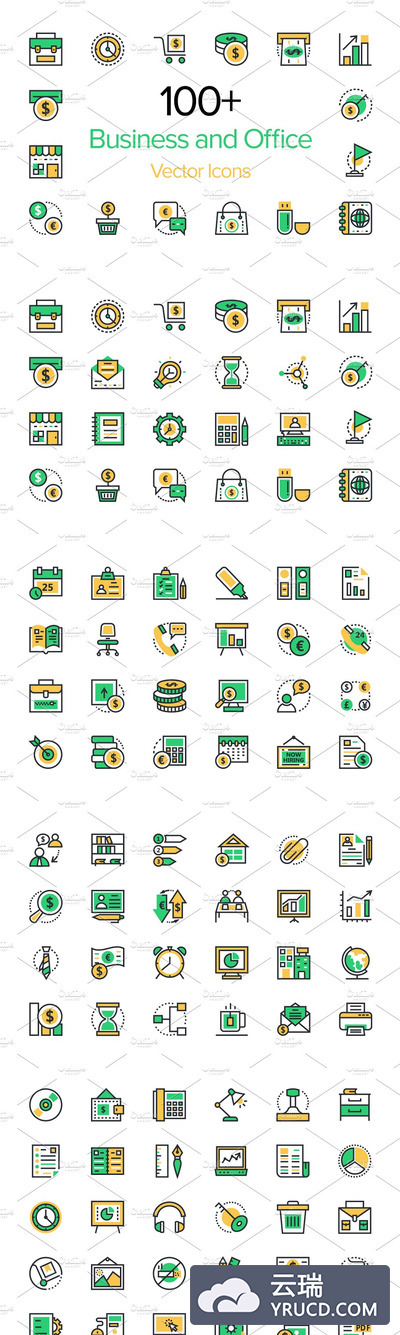 商业办公室图标 100+ Business and Office Icons