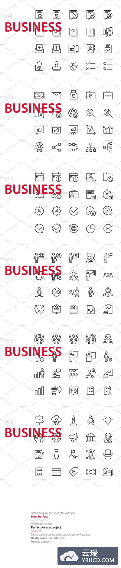 商业矢量图标 120 Business UI icons