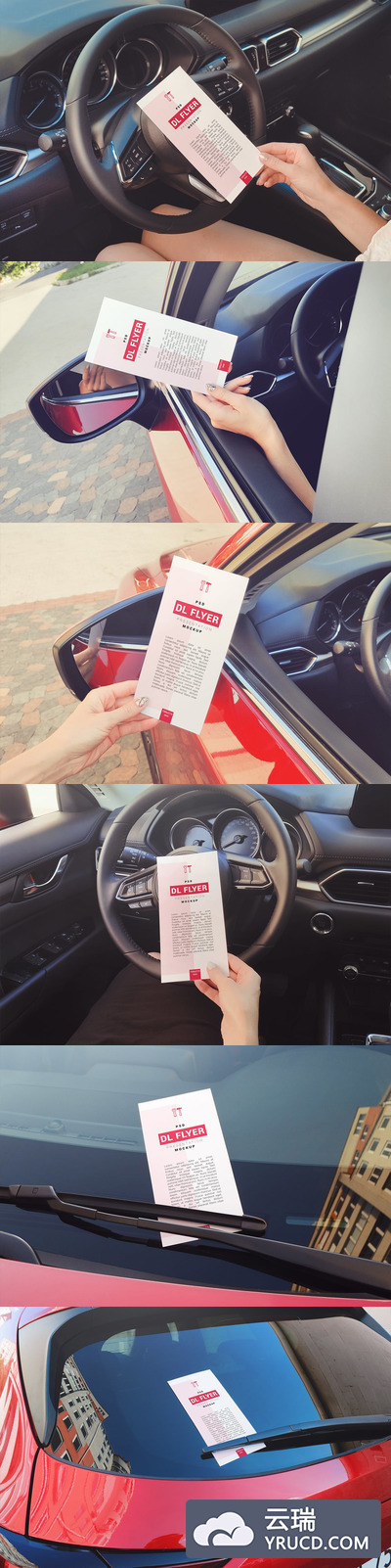 在车内高端手持传单海报模板下载[PSD]