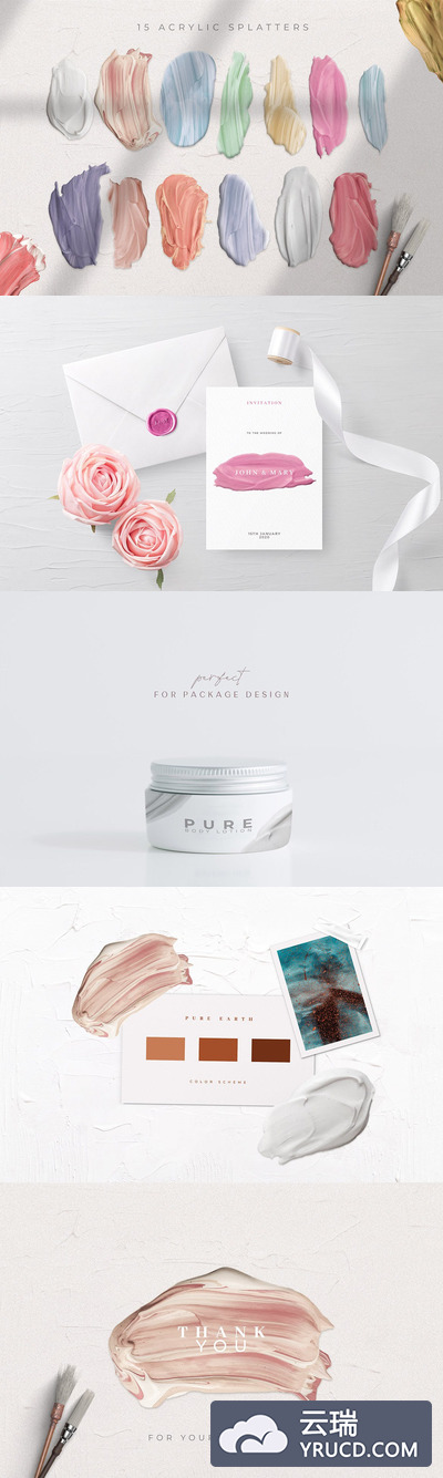 丙烯酸树脂颜料肌理效果背景[JPG]