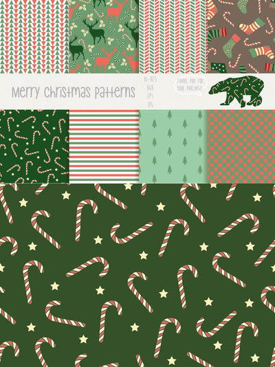 圣诞节元素背景 Merry Christmas Patterns Pro