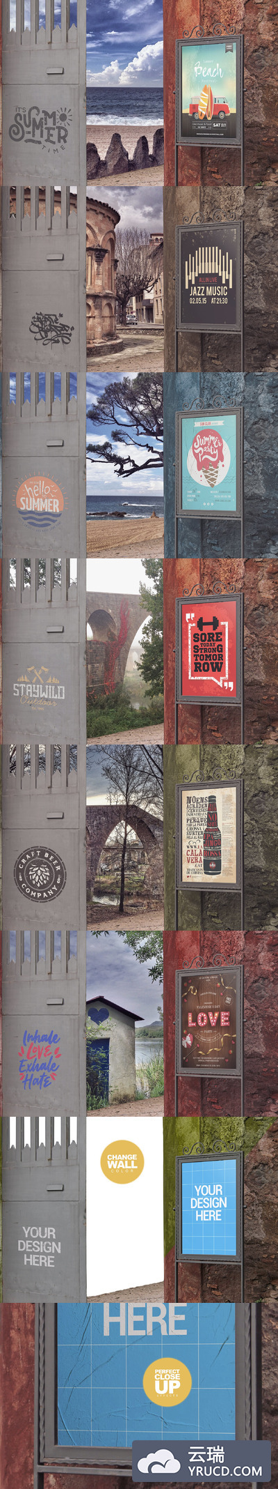 多用途入口广告海报设计样机素材下载[PSD]