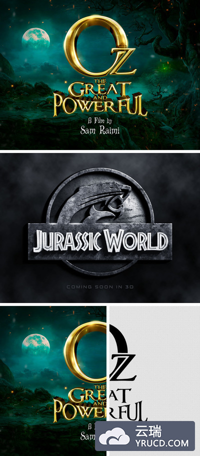 图层样式 | 魔法科幻哈利波特系列电影迷人文字设计效果分层PSD文件