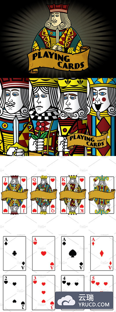 扑克牌矢量图 Playing Card Vector Illustrations
