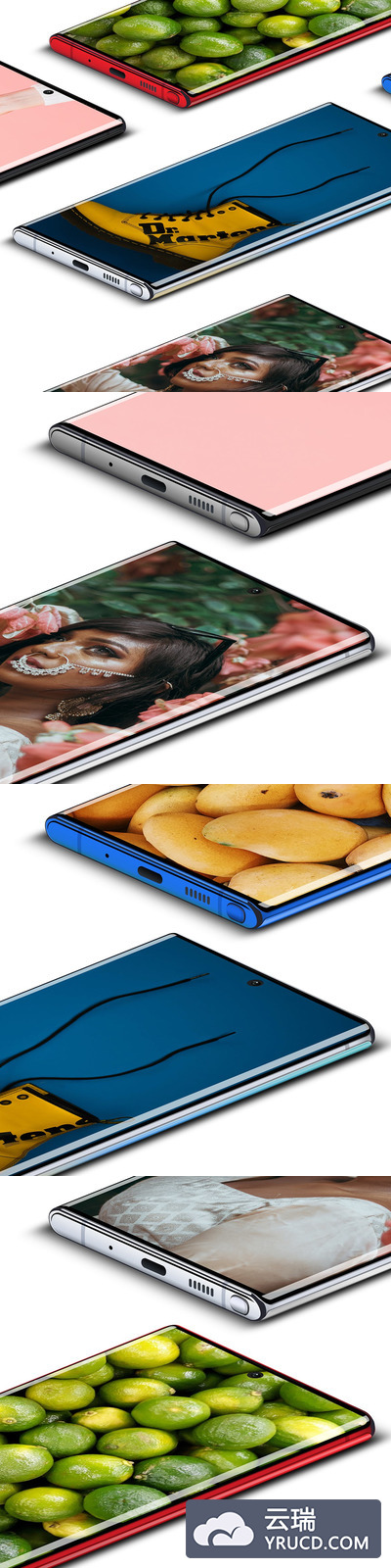 三星 Note 10 透视效果的手机样机素材下载 [PSD]