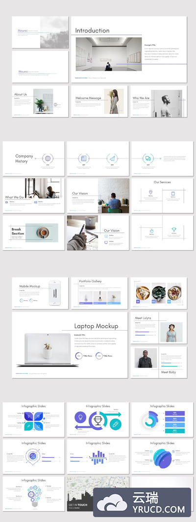 优秀的百搭的简约精美PPT模板下载[PPTX]