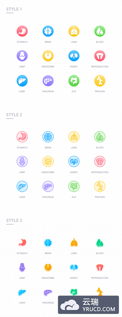 医疗方面图标设计（sketch源文件，包括三种样式）