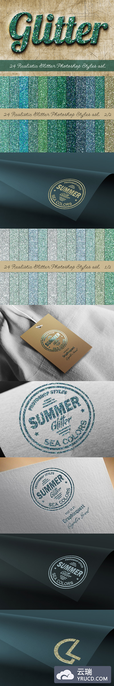 24款逼真闪亮的Photoshop文本样式[ASL]