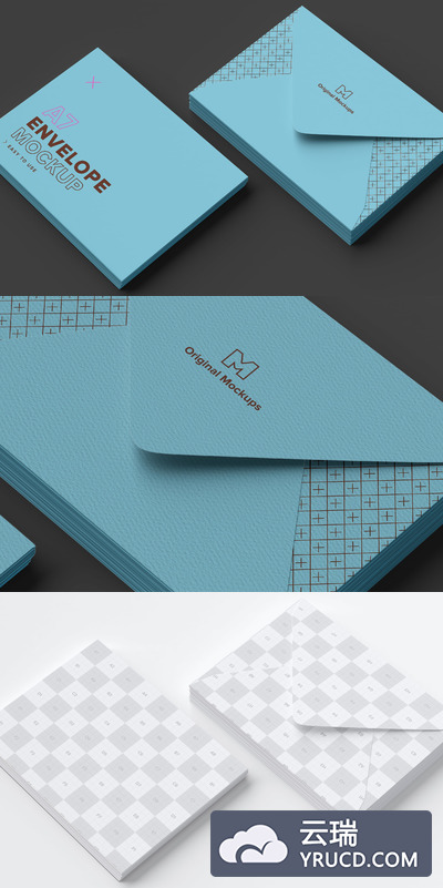 A7信封堆叠样机 A7 Envelope Stacks Mockup 03