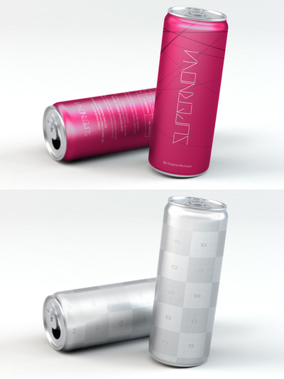 3D易拉罐样机 3D Slim Can PSD Mockup 01