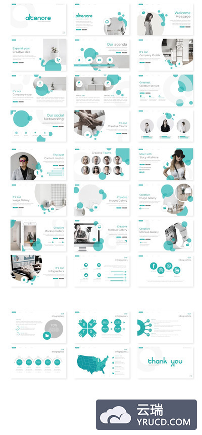 清新简单多功能PPT模板下载