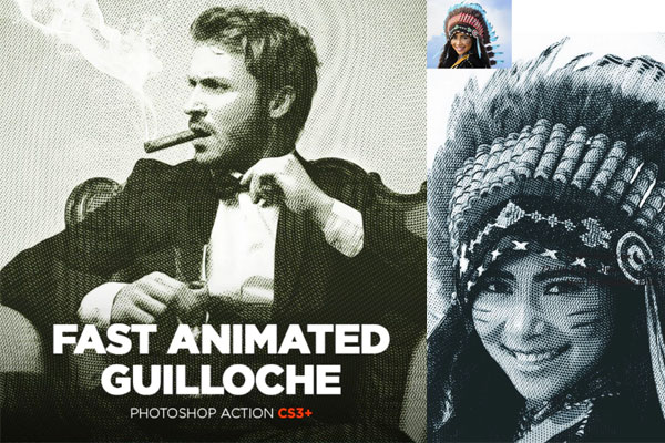 扭索纹铅笔素描效果照片处理ps动作下载