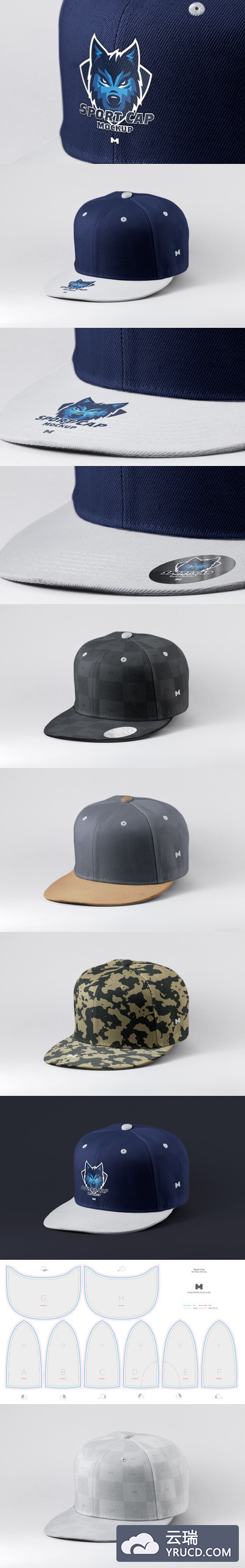 运动帽半正面视图模型 Sports Cap Semi Front View Mockup 01