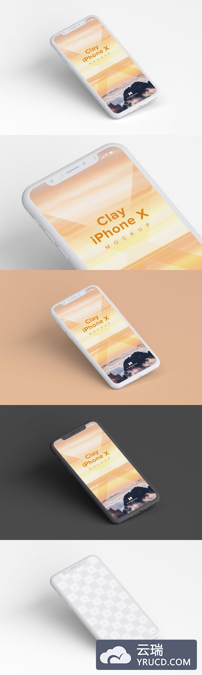 iPhone手机样机 Clay iPhone X Mockup 01