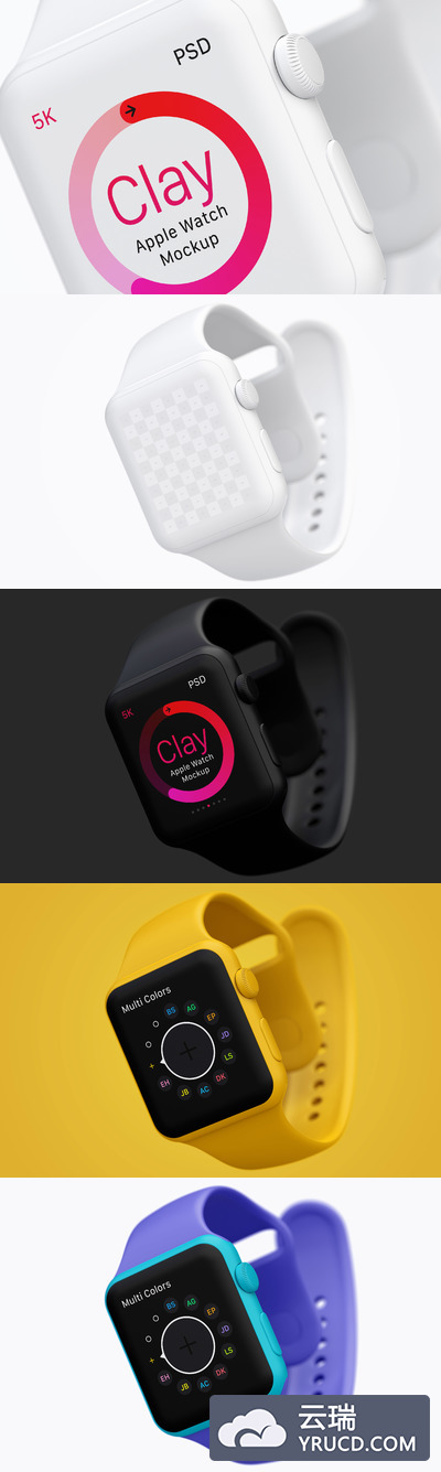 智能手表样机 Clay Apple Watch Mockup 02