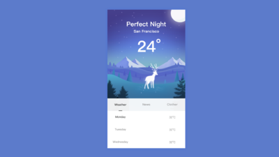 扁平渐变天气列表页面