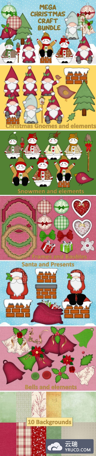 圣诞节日主题工艺剪贴画素材合集