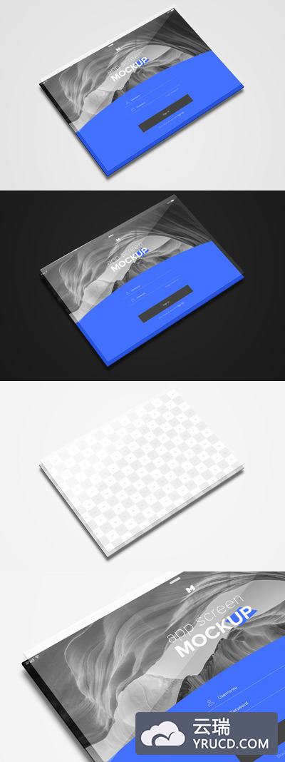 透视网页设计样机 Perspective App Screen Mockup 02