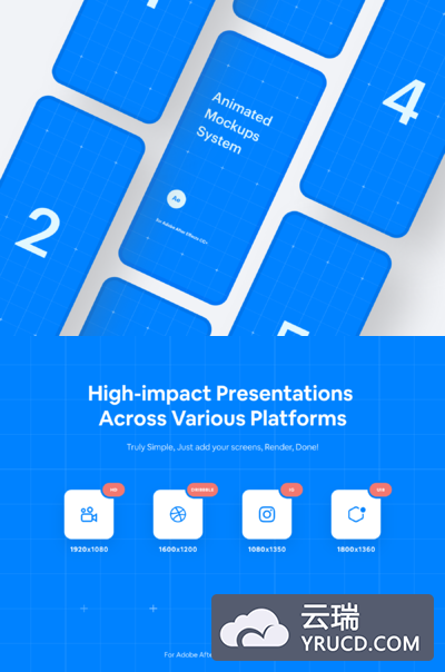 iPhone X APP 动画手机样机素材下载[AEP]