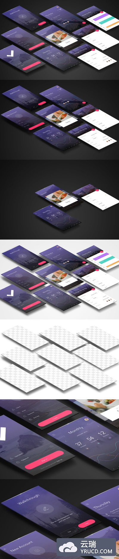 手机APP展示样机 Perspective App Screens Mockup 01